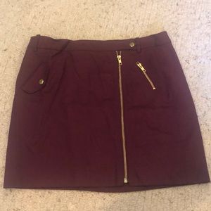 J. Crew Wool Oxblood Mini Skirt